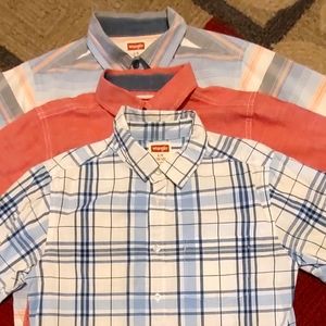×3 Wrangler NWOT button down boys 10/12